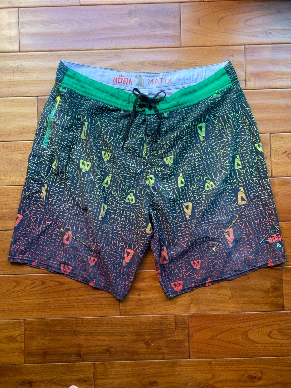 Matix The Ninja Board Shorts Men's 38 Typebreaker Y2K Streetwear Skate Surf Vtg